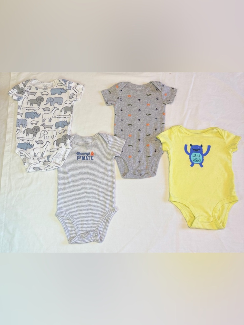 Carters | Mixed Colors Baby One-Piece Bodysuits Nautical Mommy Motif |6 Months